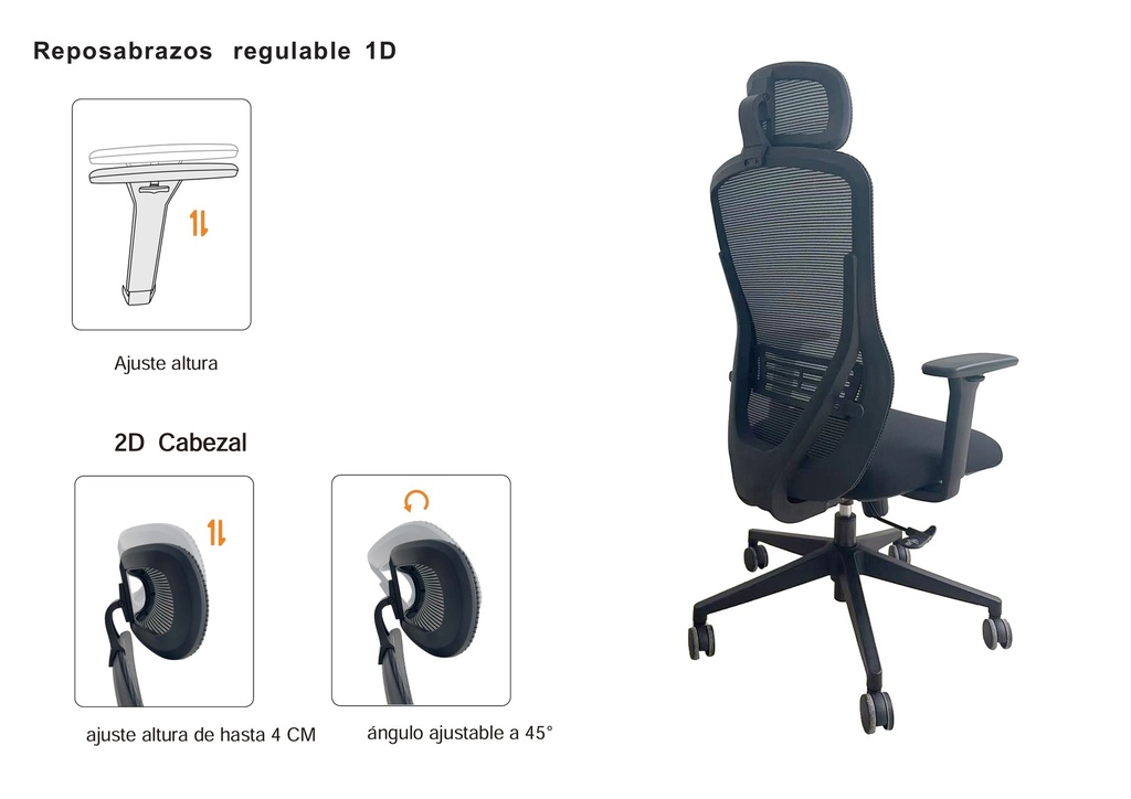 SILLON EJECUTIVO NEO (F10) - MESH NEGRO - TELA NEGRO 