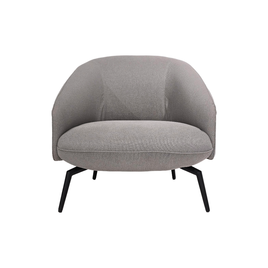 BUTACA MOD. ARIA (639)- TAPIZADO EN TELA GRIS CLARO (ZB-01) - MEDIDAS: 30"X32"X29"