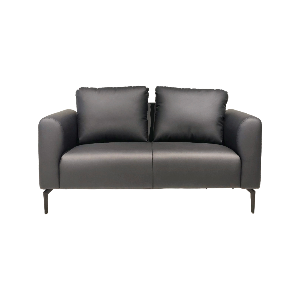 SOFA PARA 3 PERSONAS MOD. URBAN CLASICO (724) - TAPIZADA EN PU NEGRO (YH-34)-MEDIDAS: 34"X78"X31"