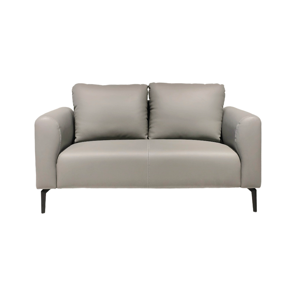 SOFA PARA 2 PERSONAS MOD. URBAN CLASICO (724) - TAPIZADA EN PU GRIS CEMENTO (YH 99)  -MEDIDAS: 30"X58"X31" 