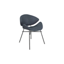 BUTACA MOD. VIRO (392)  - MEDIDAS: 23"X26"X32"- TAPIZADA EN TELA AZUL MARINO (M05)- ESTRUCTURA METAL NEGRA