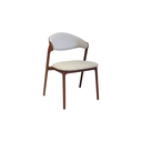 SILLA S225, CUERPO EN MADERA COLOR NOGAL BEECH 18, TAPIZADA EN TELA GRIS CLARA SD659, MEYCY HOME