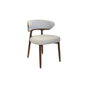 SILLA WD-1977, CUERPO EN MADERA COLOR NOGAL ASH08, TAPIZADA EN TELA GRIS CLARA S659, MEYCY HOME