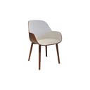 SILLA DC-2083A(V1), CUERPO EN MADERA COLOR NOGAL ASH08, TAPIZADA EN TELA GRIS CLARA SD659, MEYCY HOME