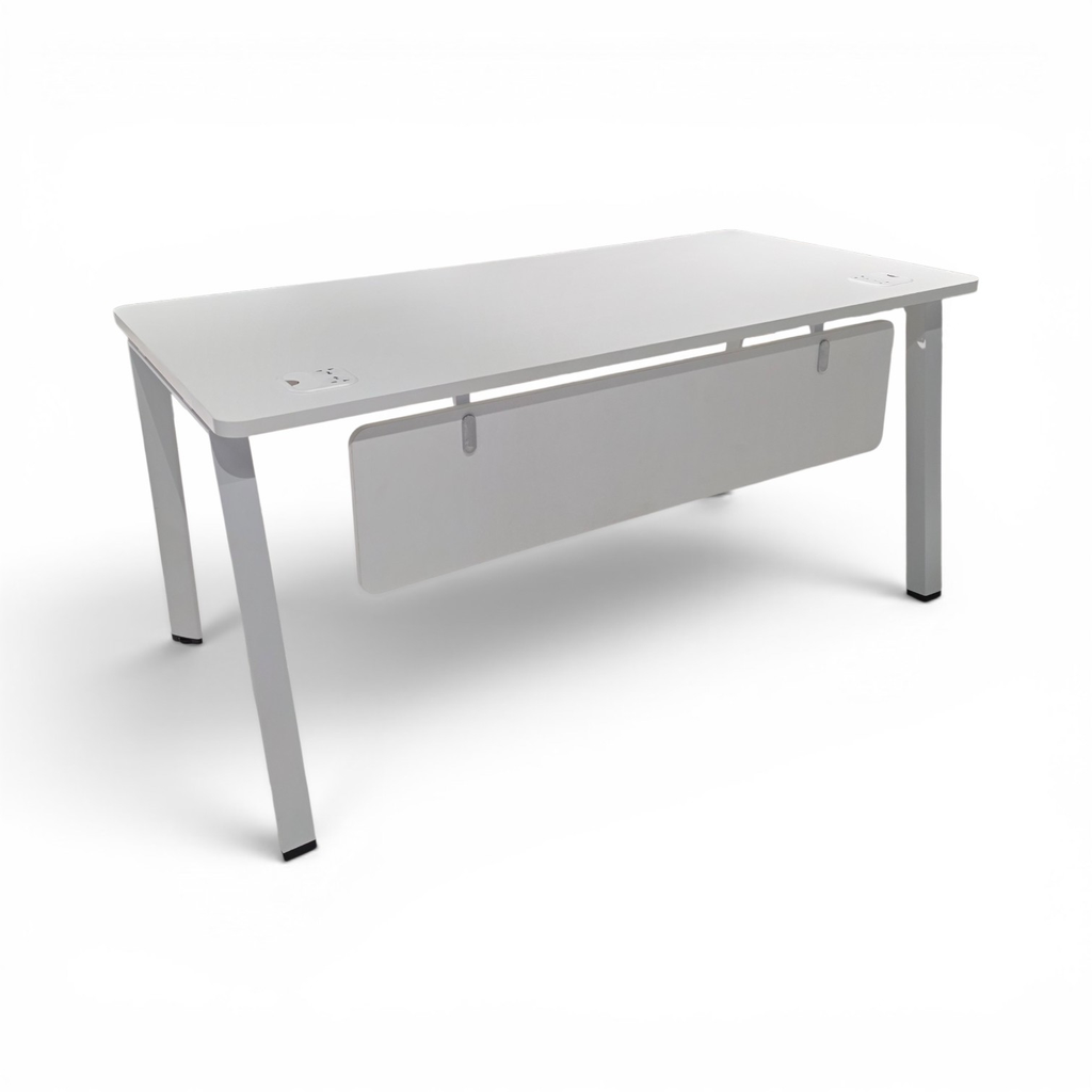 MESA ESCRITORIO MOD. ELEMENT UNO (SY-BT0212)- TOPE BLANCO (WHITE)- PATAS BLANCAS -MEDIDAS: 24"X48"  FRENTE BLANCO