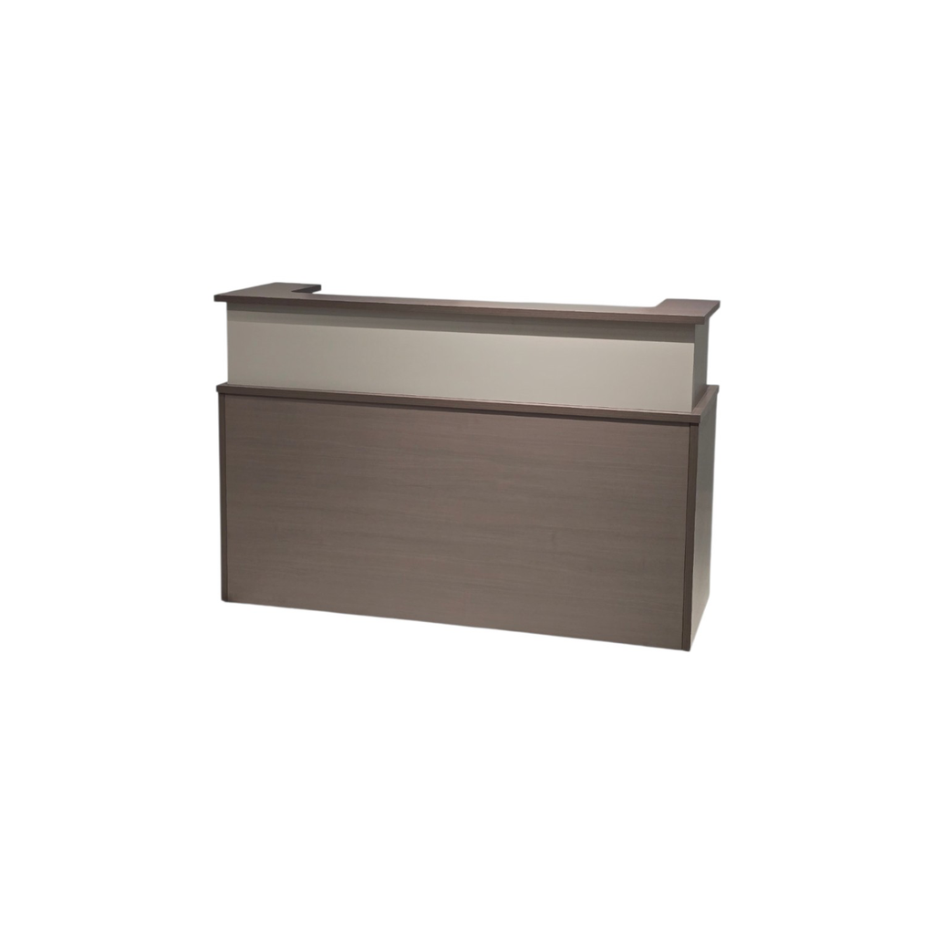COUNTER RECEPCION MODELO STEEL (SY-QT05-16) -COLOR MOTAI   + GRIS (STARRY SKY GREY) - MEDIDAS: 24"X63"X 42"