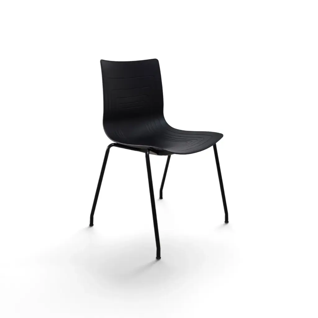 SILLA MULTIUSO LINK (D15) - PLASTICO NEGRO - SIN TAPIZADO - 4 PATAS NEGRO MATTE 