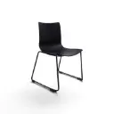 SILLA MULTIUSO LINK (D15) - PLASTICO NEGRO - SIN TAPIZADO -  BASE PATIN NEGRO MATTE 
