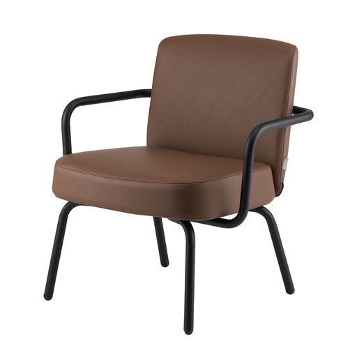 [BVGPVCM] BUTACA VISITA COVE - TAPIZADO PVC MARRON  -ESTRUCTURA NEGRA