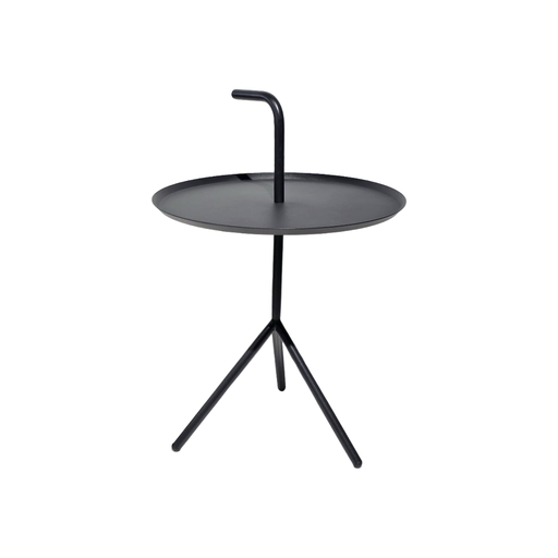 [ME508MN]  MESA DE ESQUINA MOD. 508- ESTRUCTURA METAL & TOPE COLOR NEGRO- MEDIDAS: 18" DE DIAMTERO X 20" DE ALTURA