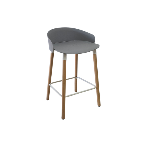 [TPOGGEMC65CM] OLLA- PLASTICO GRIS- ESTRUCTURA PATAS MADERA CLARA - ALTURA 65CM