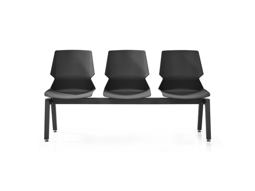 [B2PM588PN] BANCADA 2 PERSONAS MOD. 588 - PLASTICO NEGRO- ESTRUCTURA METAL NEGRO -MEDIDAS: 22"X40"X33" (YZ588-8YZ599-8) 