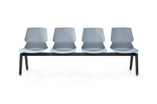 [B4PM588PB] BANCADA 4 PERSONAS MOD. 588 - PLASTICO BLANCO - ESTRUCTURA METAL NEGRO -MEDIDAS: 22"X 81"X33" (YZ588-8YZ599-8) 