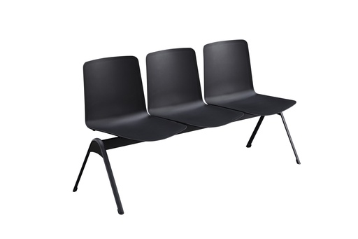 [B3PMNPN] BANCADA 3 PERSONAS NOVA- PLASTICO NEGRO DU-580 ROW CHAIR PLASTIC, METAL DU-580T-3