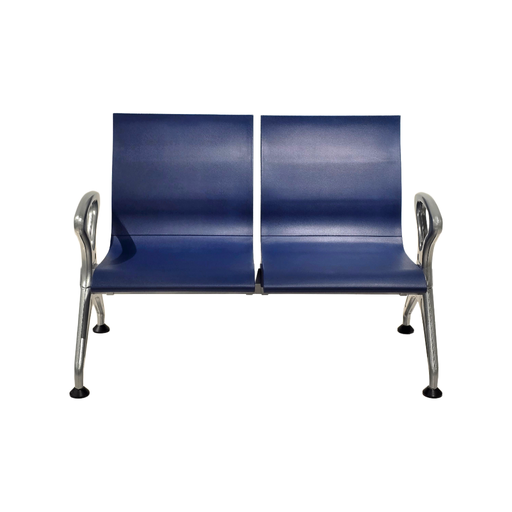 BANCADA 4 PERSONA POLIURETANO AZUL MARINO- ESTRUCTURA METAL GRIS - MEDIDAS: 26"X 93" X 33"  P1807-4