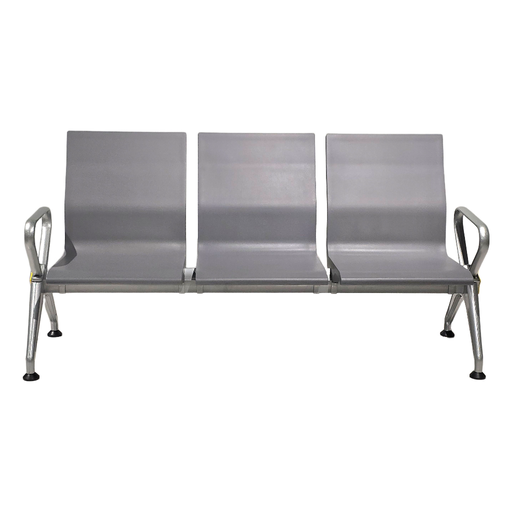 BANCADA 4 PERSONA POLIURETANO GRIS GRAFITO- ESTRUCTURA METAL GRIS - MEDIDAS: 26"X 93" X 33"  P1807-4