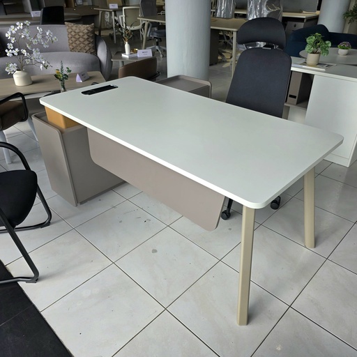[MEEST6071TBGPMD] MESA ESCRITORIO EJECUTIVO STEEL TOPE BLANCO   60" X71" (S22T-18) DERECHO  