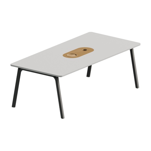 [MCST44944TBGPM] MESA DE CONFERENCIAS MOD. STEEL  44" X 94 " (S24M-24) - TOPE BLANCO PATAS CREMA
