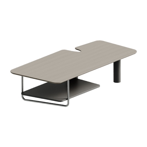 [MCST2859MTC] MESA DE CENTRO MOD. STEEL 28"X59"X14" (S34T-15) - TOPE COLOR MADERA