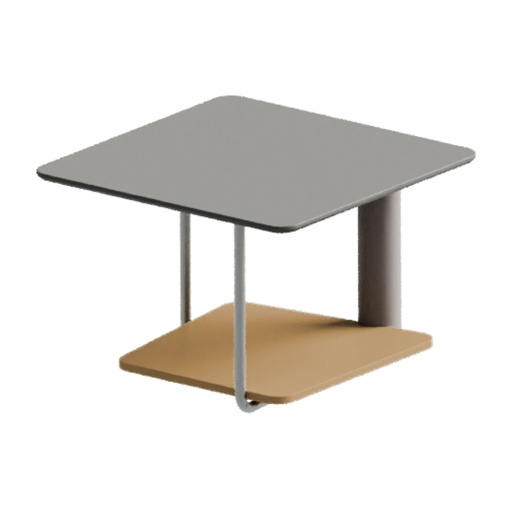 [MEST2424MTC] MESA DE ESQUINA MOD. STEEL 24"X24"X16" (S35T-06) - TOPE COLOR MADERA