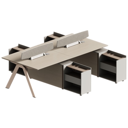 [ET4PLU+55111BMC] ESTACION DE TRABAJO LUMEN PLUS  +   - 4 PERSONAS - BLANCO (SY-WT1710-28)-55"X111" 