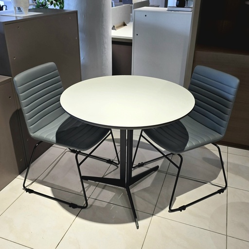 [MRE31DB] MESA DE REUNION MOD. ELEMENT  - 31" DE DIAMETRO - TOPE BLANCO- PATA GRIS OSCURO 