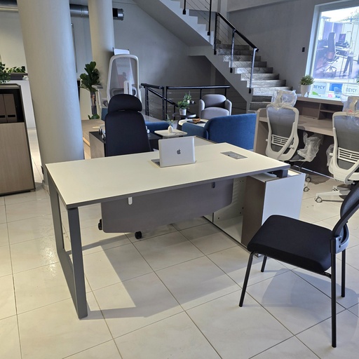 [MEE3171BG] MESA ESCRITORIO EJECUTIVO MOD. ELEMENT  - 31" X71"  - TOPE BLANCO- PATA GRIS OSCURO (SY-BT8815-18)