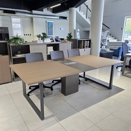 [MCE4894GWGR] MESA DE CONFERENCIAS MOD. ELEMENT  - 48" X94"  - TOPE ROBLE- PATA GRIS OSCURO (SY-HY8816-24)