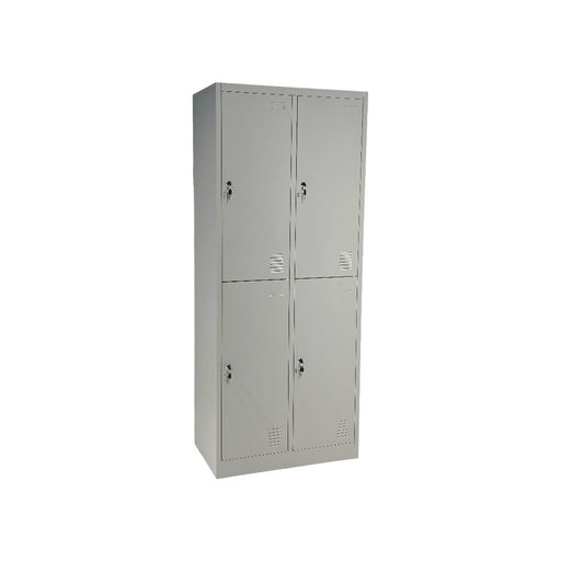 [LM4PRCPRAGA] PRAKTIK: LOCKER 4 PUERTAS - ROPA COLGADA COLOR GRIS ALUMINIO 