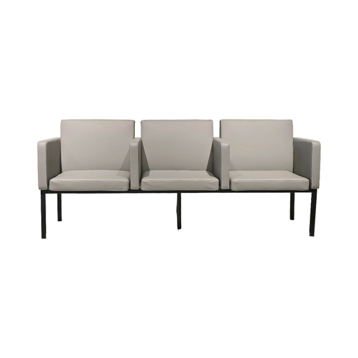 [B3PPARPUGC] BANCADA DE  3 PERSONAS MOD. PARMA (S13) - TAPIZADA EN PU GRIS CEMENTO (YH 99)  -MEDIDAS: 28"X75"X31"  