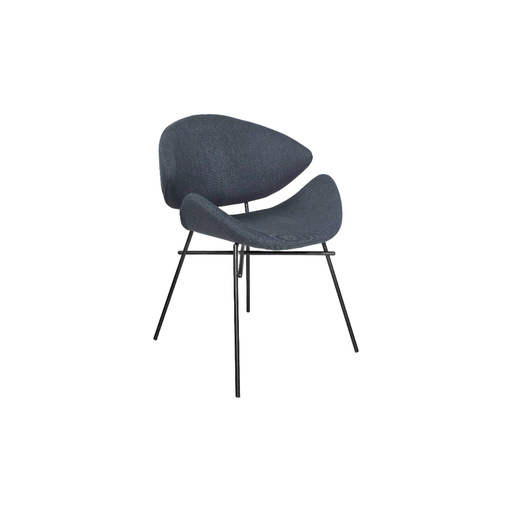 [BEVIRO392TAZM] BUTACA MOD. VIRO (392)  - MEDIDAS: 23"X26"X32"- TAPIZADA EN TELA AZUL MARINO (M05)- ESTRUCTURA METAL NEGRA