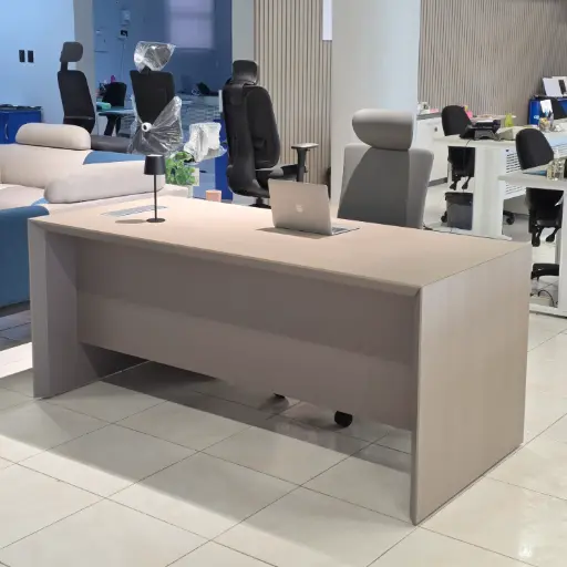[MEEC3163MC] MESA ESCRITORIO EJECUTIVO ELEMENT CLASICO  - COLOR  MADERA CLARA + GRIS  (SY-BT6637-16)- 31"X63" - MUEBLE AUXILIAR INTEGRADO