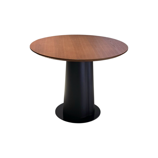 [MHRTS124A(DIAM100CM)] MESA DE COMEDOR RT-S124A, TOPE MADERA COLOR NOGAL ASH08 DE 40” DE DIÁMETRO, ESTRUCTURA NEGRA, MEYCY HOME