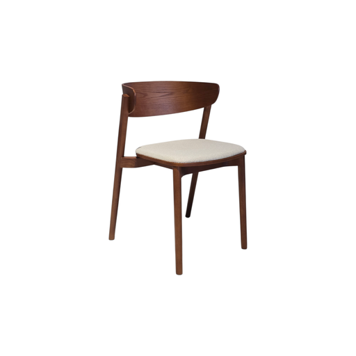 [SHWDS263A(V)] SILLA S263A(V), CUERPO EN MADERA COLOR NOGAL ASH08, TAPIZADA EN TELA GRIS CLARO SD659, MEYCY HOME