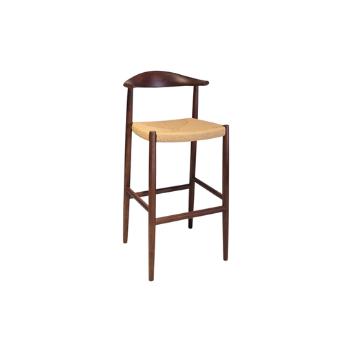 TABURETE BS-1439B, CUERPO EN MADERA COLOR NOGAL BEECH 18, FONDO EN CUERDA NATURAL, MEYCY HOME