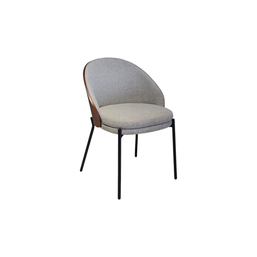 [SHDCS197A(V1)] SILLA DC-S197A(V1), CUERPO EN MADERA COLOR NOGAL ASH08, TAPIZADA EN TELA GRIS OSCURO SD659, MEYCY HOME