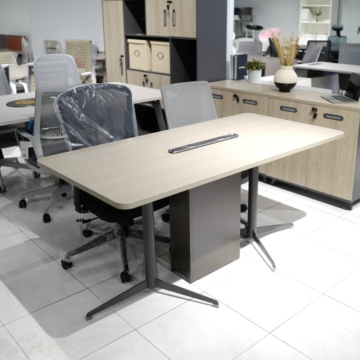 [MCST3163MCGG] MESA DE CONFERENCIAS MOD. STEEL  31" X 63 "(SY-HY06-16) - TOPE MADERA CLARA (NOCO WOOD) + PATAS COLOR GRIS GRAFITO 