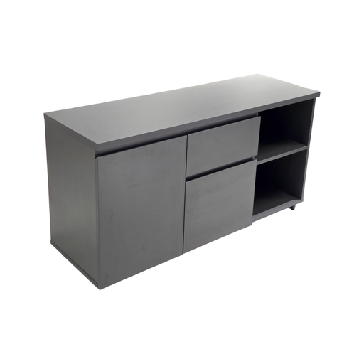 [MAEUNO164826GG] MUEBLE AUXILIAR MOD. ELEMENT UNO (SY-AG0412)- COLOR GRIS GRAFITO (METALLIC GREY) - 2 GAVETAS- MEDIDAS: 16"X48"X26"  