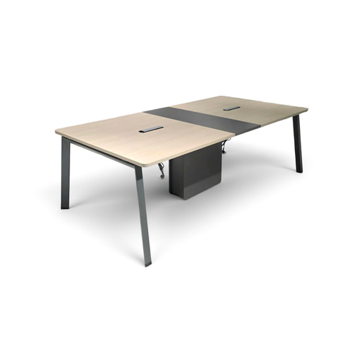 [MCEUNO4894MCGG] MESA DE CONFERENCIAS MOD.  ELEMENT UNO(SY-HY13-24)- TOPE MELAMINA MADERA CLARA (NOCO WOOD)+ ESTRUCTURA METALICA GRIS GRAFITO- MEDIDAS:48"X94"X30" - PARA 8 USUARIOS 