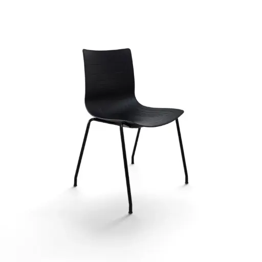 [SMLINK4PNST] SILLA MULTIUSO LINK (D15) - PLASTICO NEGRO - SIN TAPIZADO - 4 PATAS NEGRO MATTE 